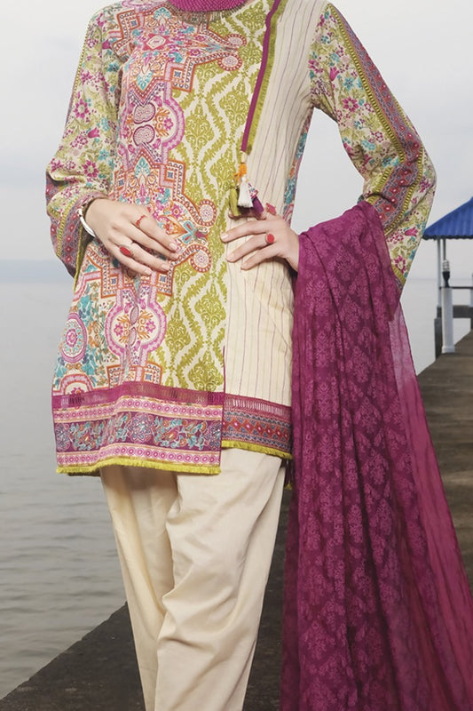 Green Lawn 3 Piece Stitched - ALP-618