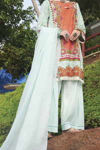 Sea Green Lawn 3 Piece Stitched - ALP-619