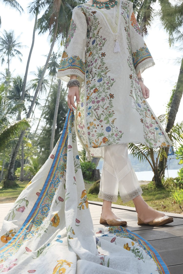 White Lawn 3 Piece Unstitched - ALP-622