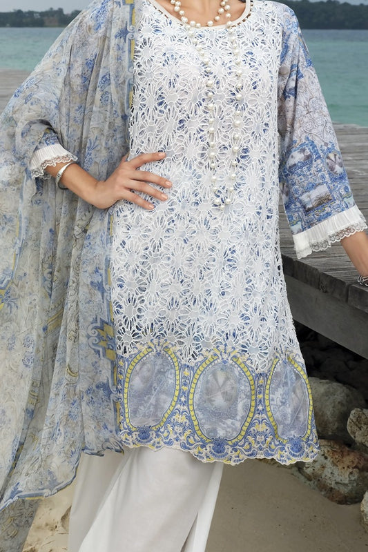 Sky Blue Lawn 3 Piece Unstitched - ALP-637