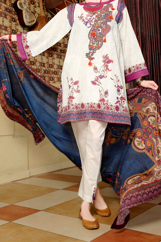 Magenta Lawn 3 Piece Stitched - ALP-673