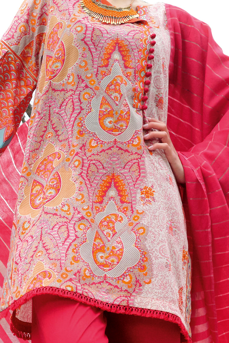 Pink Lawn 3 Piece Stitched - ALP-675