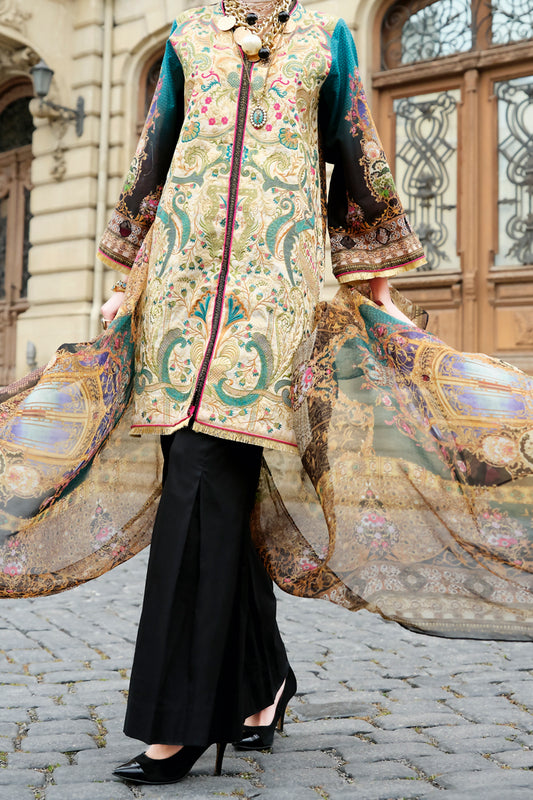 Beige Lawn 3Pc Stitched - ALP-676