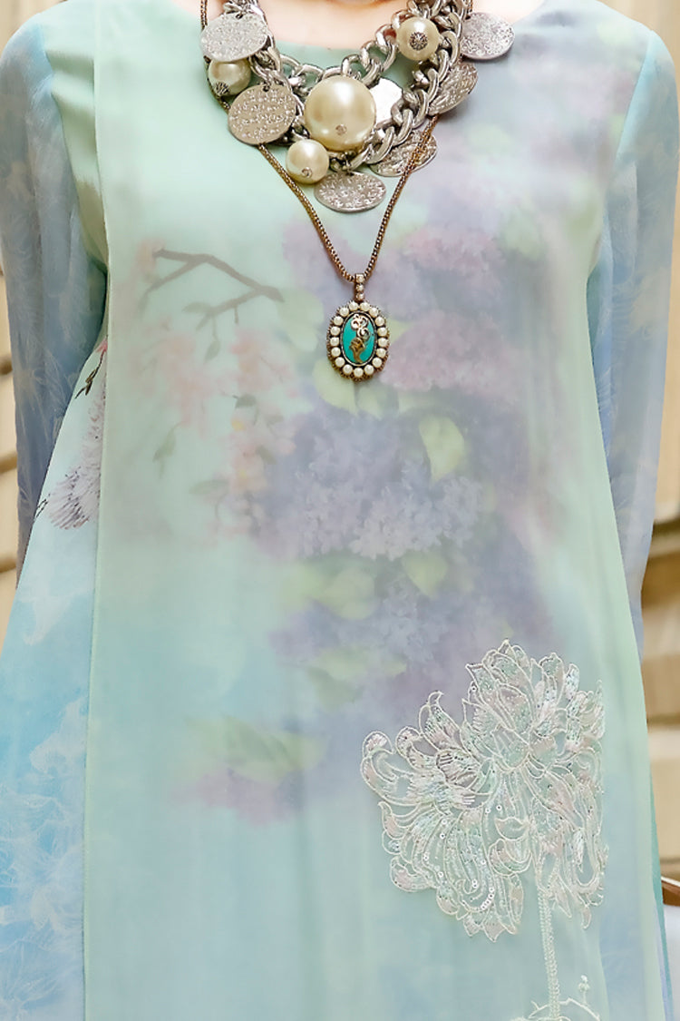 Aqua Chiffon 3Pc Stitched - ALP-685