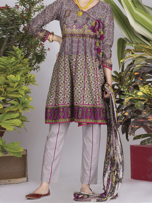 Grey Lawn 3 Piece Stitched - ALP-703