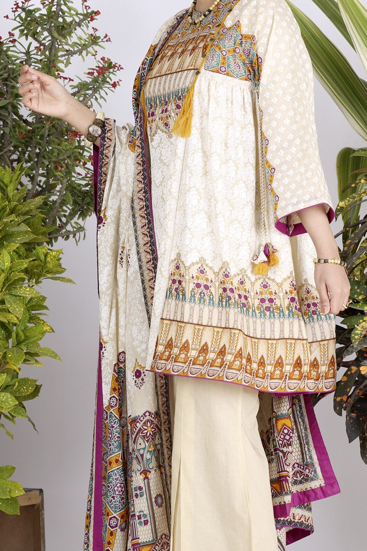 White Lawn 3Pc Stitched - ALP-704