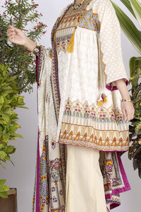White Lawn 3Pc Stitched - ALP-704