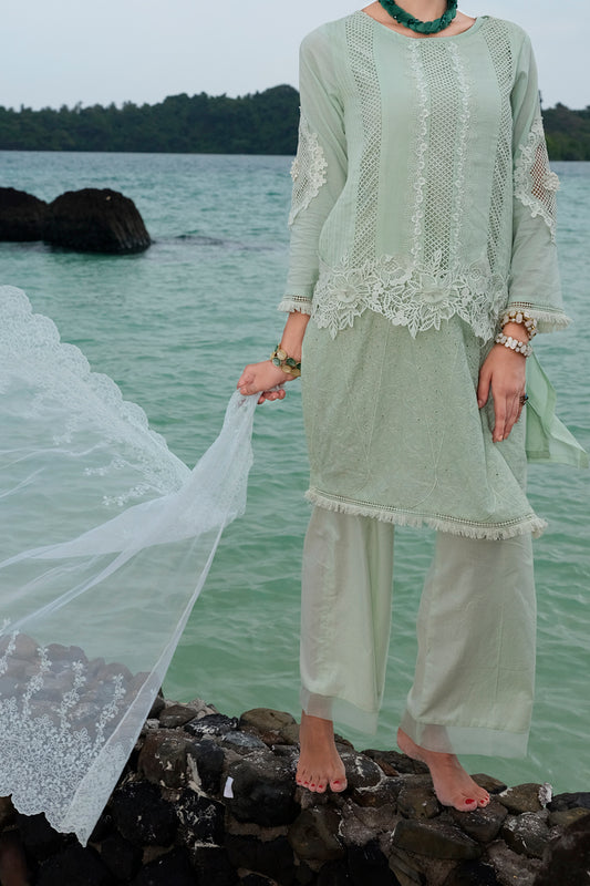 Sea Green Lawn 3 Piece Unstitched - ALP-705
