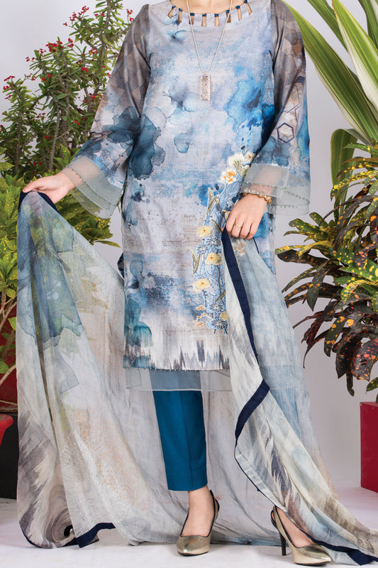 Blue Lawn 3 Piece Unstitched - ALP-716