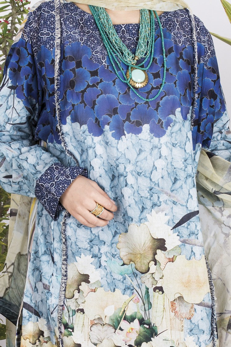 Blue Lawn 3 Piece Stitched - ALP-717