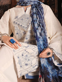 White Lawn 3Pc Stitched - ALP-738