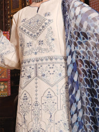 White Lawn 3Pc Stitched - ALP-738