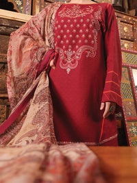 Maroon Lawn 3Pc Stitched - ALP-739