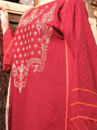 Maroon Lawn 3Pc Stitched - ALP-739