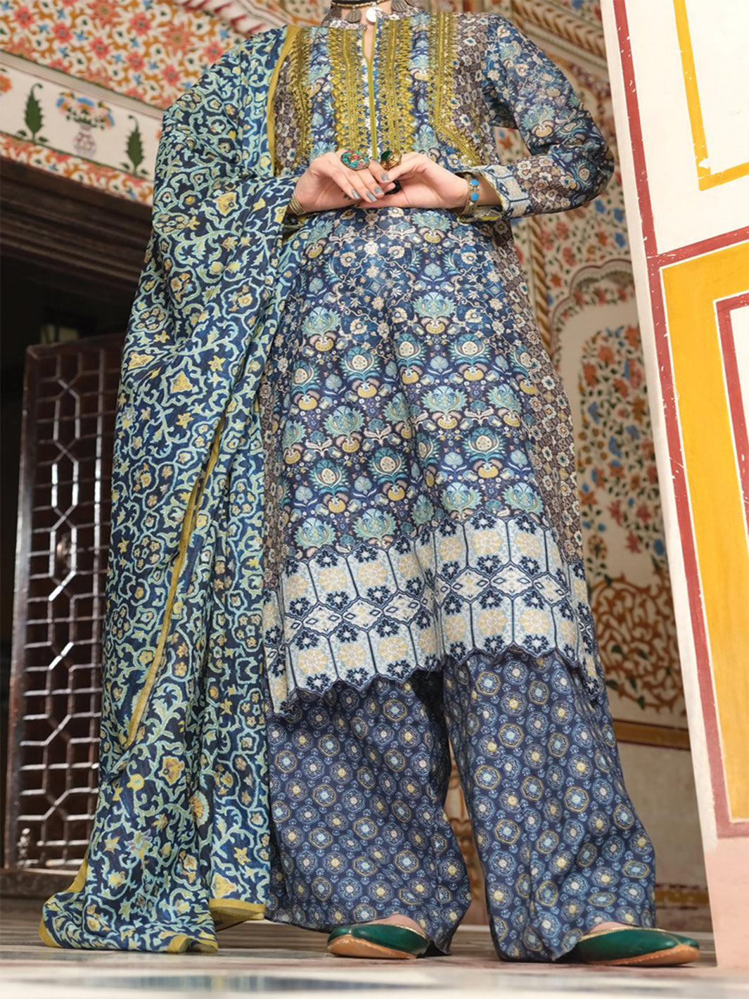 Blue Lawn 3 Piece Stitched - ALP-746