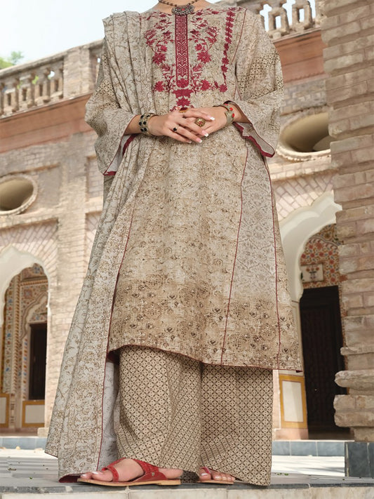 Beige Lawn 3 Piece Unstitched - ALP-750