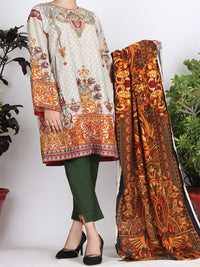 Grey Cambric 3Pc Unstitched - ALP-756