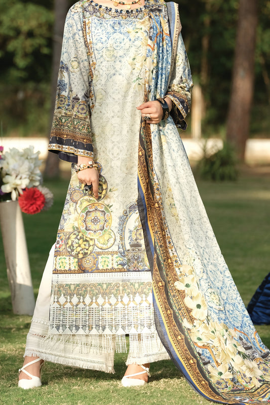 Blue Lawn 3Pc Stitched - ALP-3PS-771