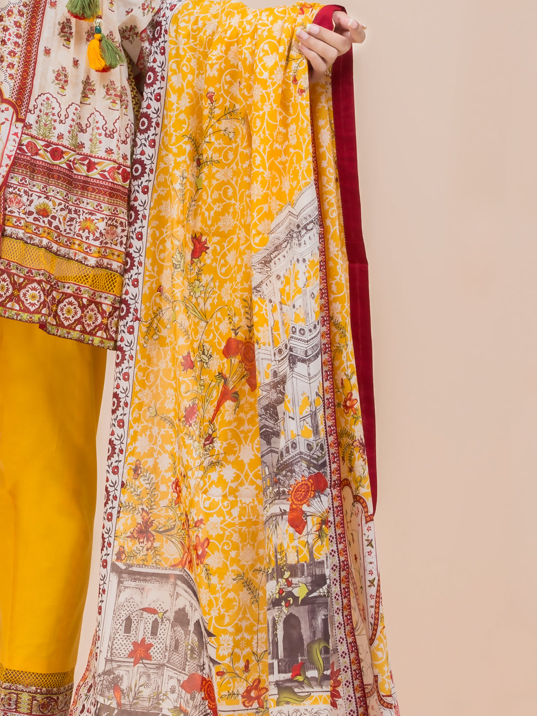 Beige Lawn 3Pc Stitched - ALP-3PS-780