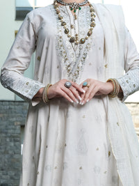 Off White Karandi 3Pc Stitched - ALP-3PS-965/S