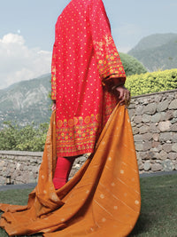 Red Cambric 3Pc Stitched - ALP-3PS-967/S