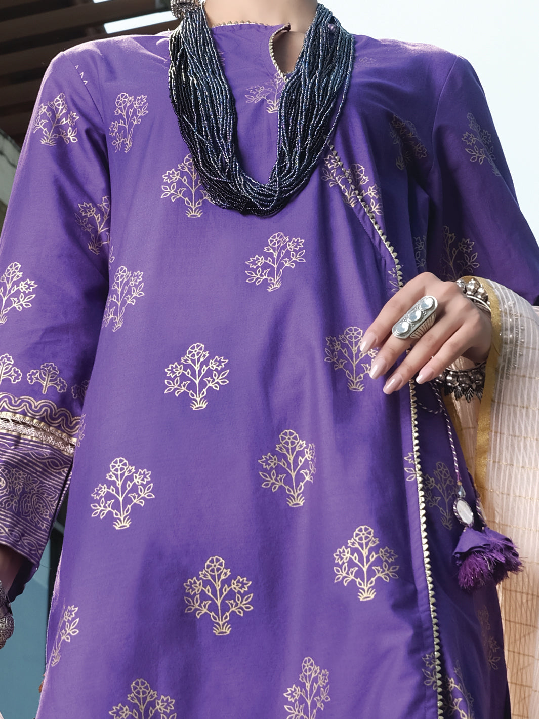 Purple Cambric 3Pc Stitched - ALP-3PS-969/S