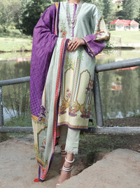 Sea Green Cambric 3 Piece Unstitched - ALP-3PS-975