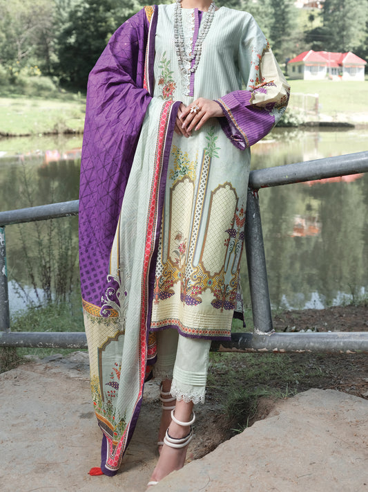 Sea Green Cambric 3 Piece Unstitched - ALP-3PS-975