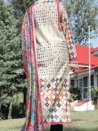 Beige Cambric 3Pc Stitched - ALP-3PS-977/S