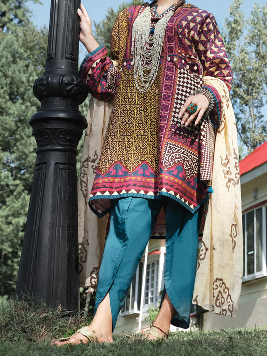 Orange Cambric 3 Piece Unstitched - ALP-3PS-979