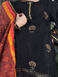 Black Silk 3Pc Stitched - ALP-3PS-990