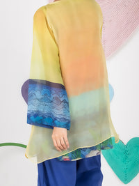 Yellow Cotton Net Tunic - ALP-GRK-1002