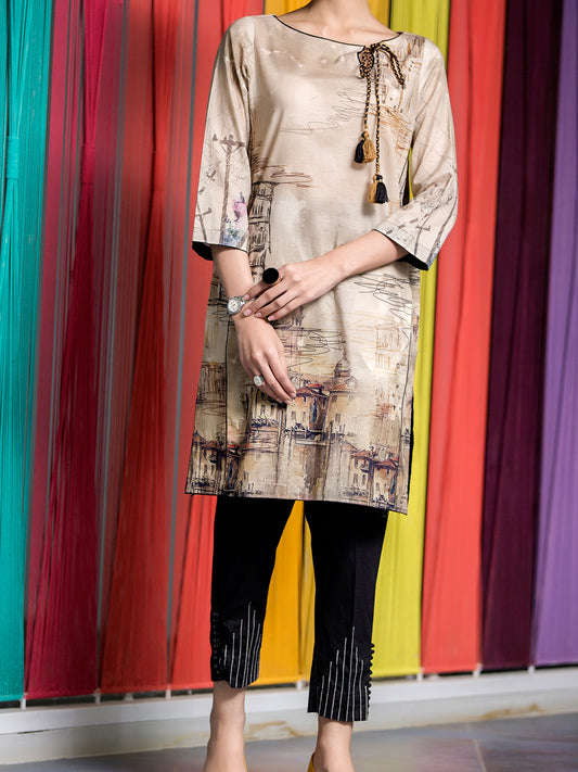 Beige Lawn Tunic - LK-667