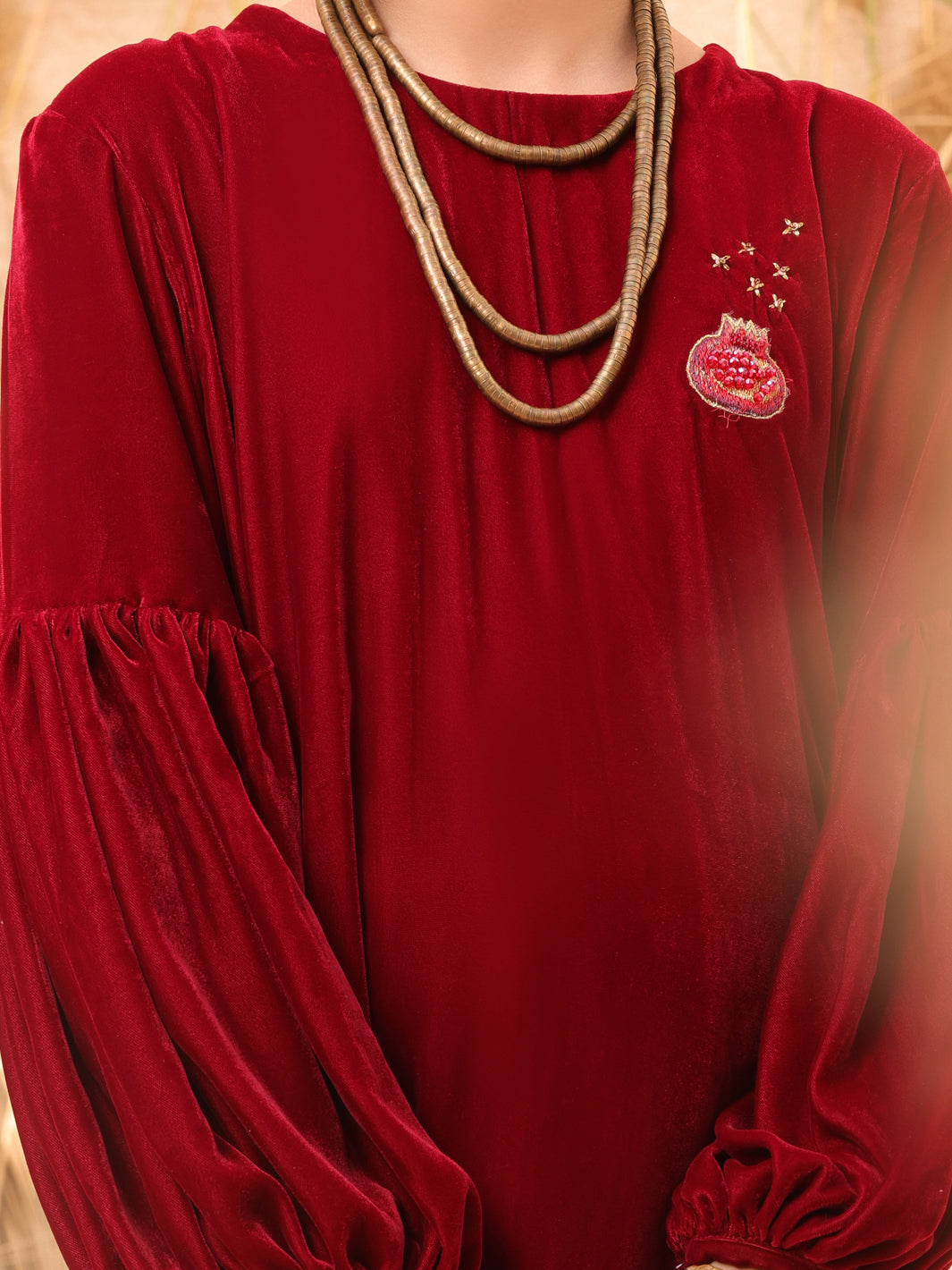 Maroon Velvet 2 Piece Stitched - ALT-2PS-LKS-1068