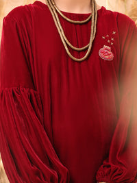 Maroon Velvet 2 Piece Stitched - ALT-2PS-LKS-1068