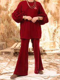 Maroon Velvet 2 Piece Stitched - ALT-2PS-LKS-1068