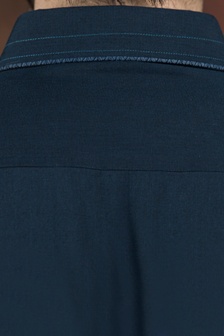 Navy Blue Cotton Kameez Shalwar - ALWA-KS-110