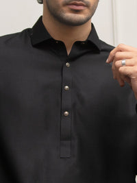 Black Blended Kameez Shalwar - ALWA-KS-275