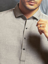 Grey Blended Kameez Shalwar - ALWA-KS-280