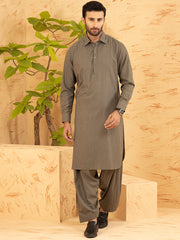 Grey Blended Kameez Shalwar - ALWA-KS-388