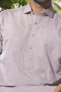 Brown Cotton Kameez Shalwar - ALWA-KS-075