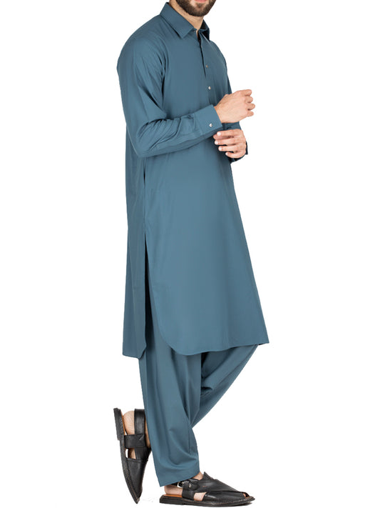 Blue Blended Kameez Shalwar - ALWA-KS-157