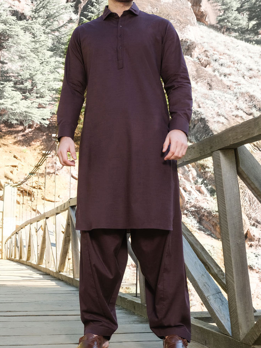 Purple Blended Kameez Shalwar - ALWA-KS-170