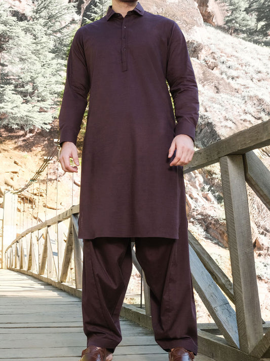 Purple Blended Kameez Shalwar - ALWA-KS-170