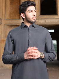 Grey Blended Kameez Shalwar - ALWA-KS-209