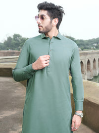 Green Blended Kameez Shalwar - ALWA-KS-212