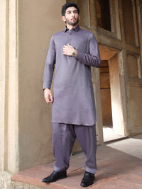 Grey Blended Kameez Shalwar - ALWA-KS-221