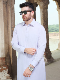 White Blended Kameez Shalwar - ALWA-KS-224