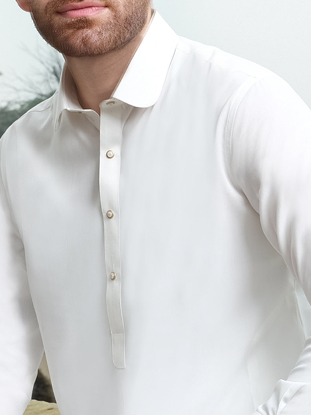 White Blended Kameez Shalwar - ALWA-KS-226
