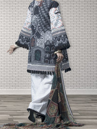 Black Khaddar 3 Piece Stitched - AWP-175